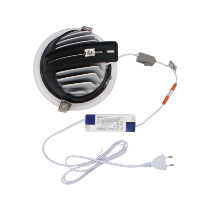 White downlight aluminium, Anjuli, 33W, white switch LED