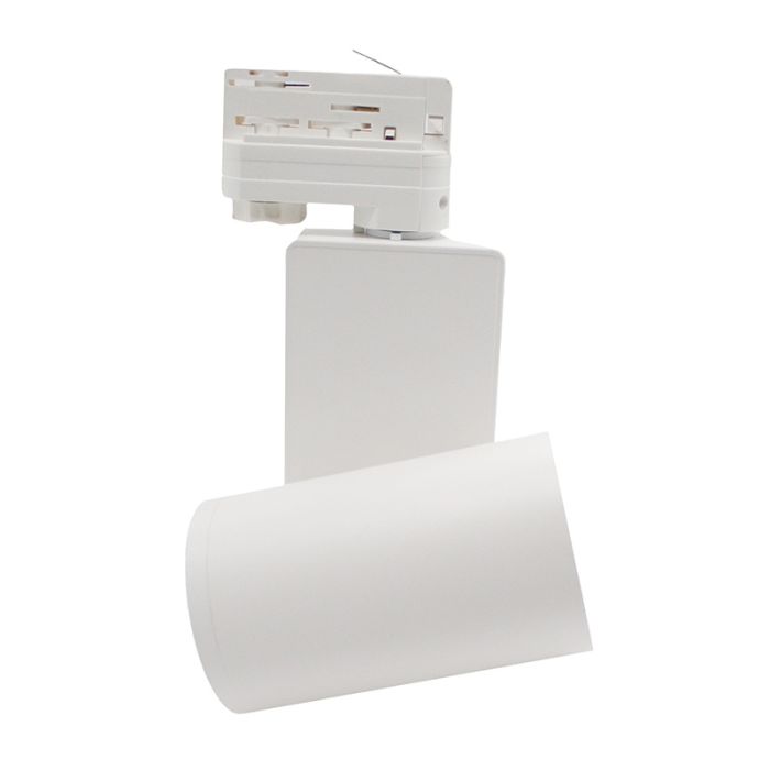 White 3-phase track spotlight Deena, 18W, 3000K, Pro