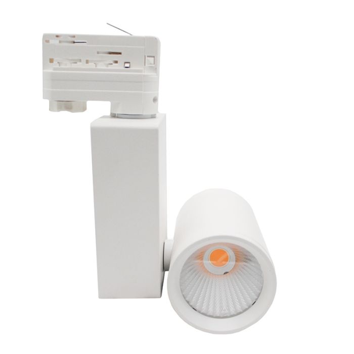 White 3-phase track spotlight Deena, 28W, 3000K, Pro
