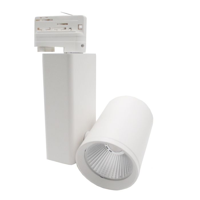 White 3-phase track spotlight Deena, 28W, 3000K, Pro
