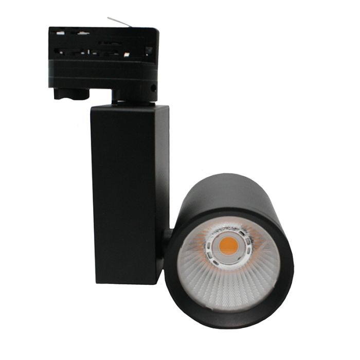 Black 3-phase track spotlight Deena, 18W, 3000K, Pro