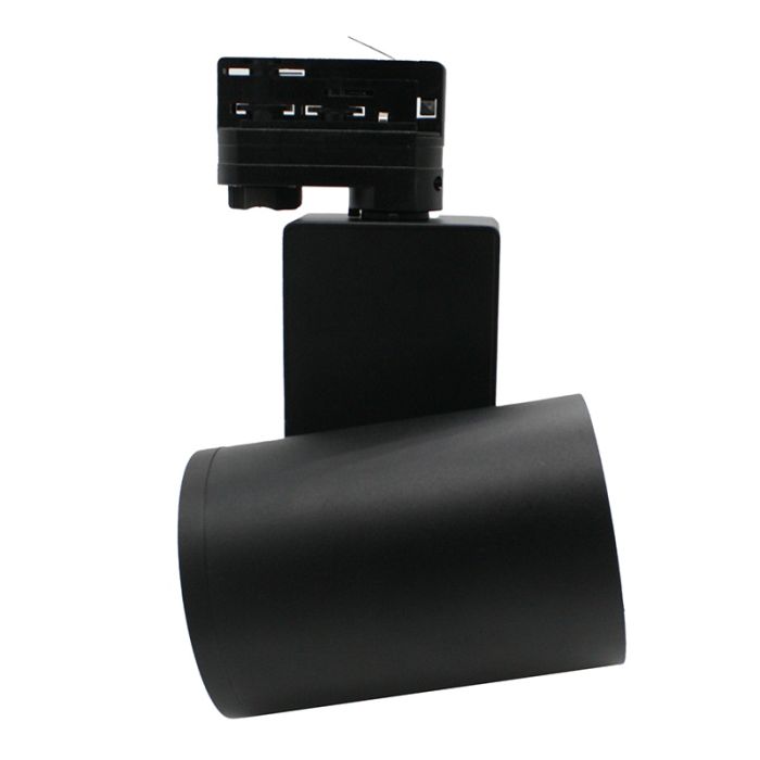 Black 3-phase track spotlight Deena, 18W, 3000K, Pro