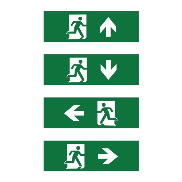 Black emergency lighting incl. pictograms, Pedram, 3W, 6500K LED, IP66