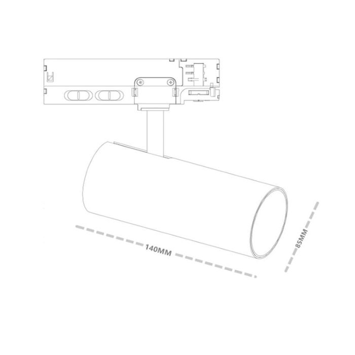 White 3 phase track lighting spotlight, Rozina, 10W/20W/30W, , white switch LED