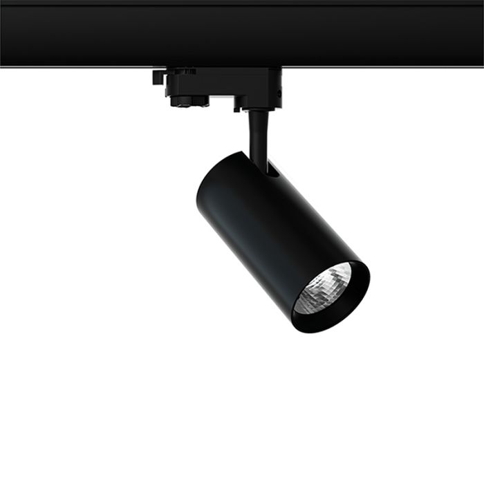Black 3-phase track spotlight Esmiralda, 30W, 3000K, Pro