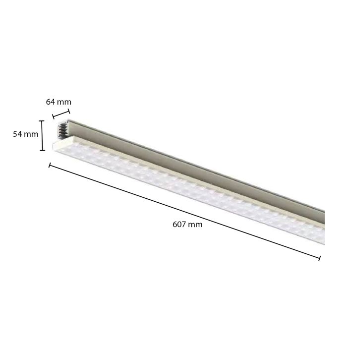 White 3-phase track light fixture Tora, 27W, 4000K, 60 cm, Pro