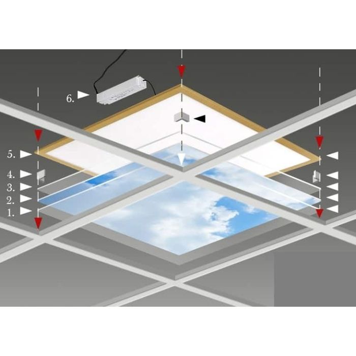 Photo print cloud - set of 3 acrylic plates with print, for 60x60 cm LED panels