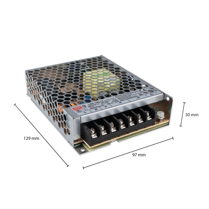 12V MeanWell LED driver, 100W, IP20