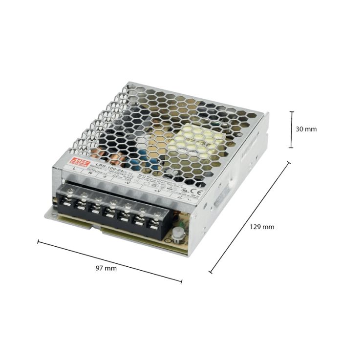 24V MeanWell LED driver, 100W, IP20