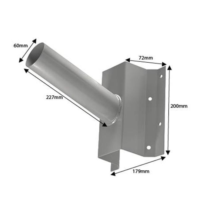 Wall mount bracket for street lights 60 mm