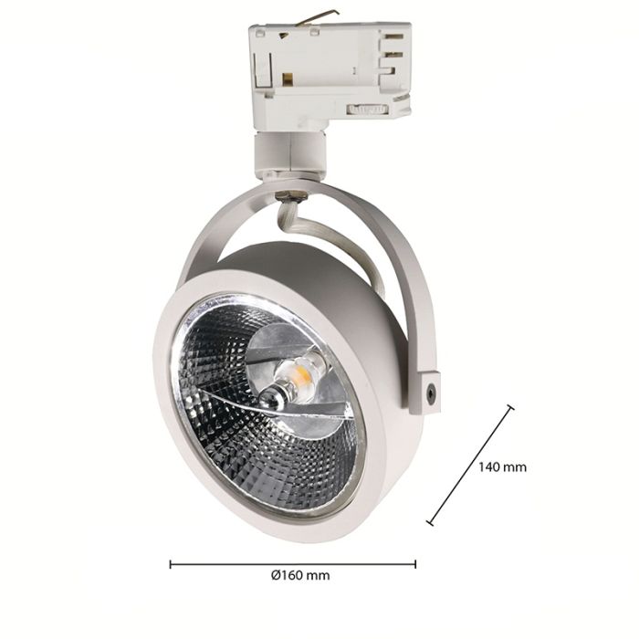 White 3-phase track spotlight Rida, Pro