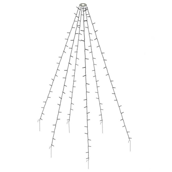 Flagpole lighting for outside, 192 leds, 6 strands of 2m, without mast