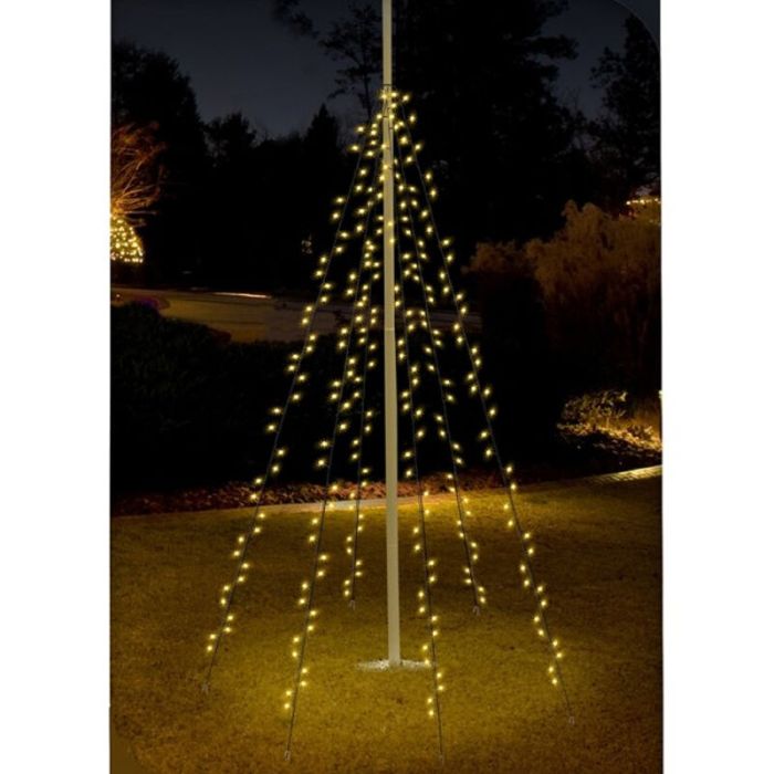 Flagpole lighting for outside, 192 leds, 6 strands of 2m, without mast