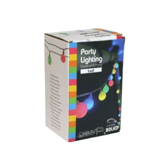 16m LED outdoor Christmas lights, 80 colored ball lights