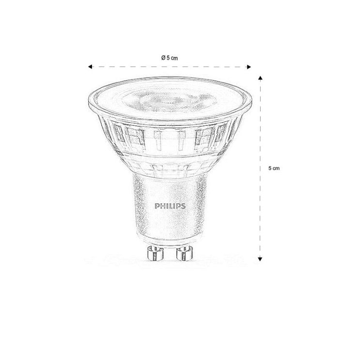 Philips GU10 LED light bulb, Pascal, transparent, 4,6w, 2700K