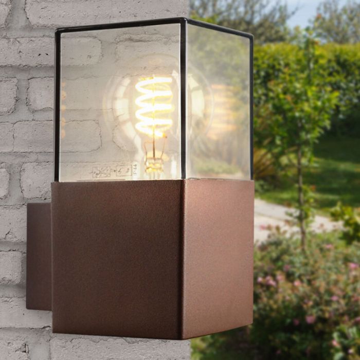 Modern outdoor light rust coloured, Sanel, IP44