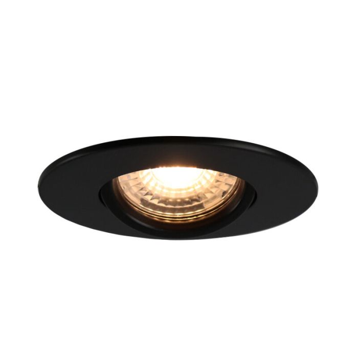 Modern bathroom recessed downlight black, Jill, IP44