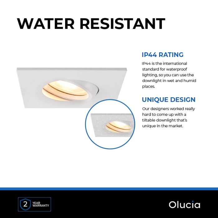 Modern bathroom recessed downlight white, Jill, IP44