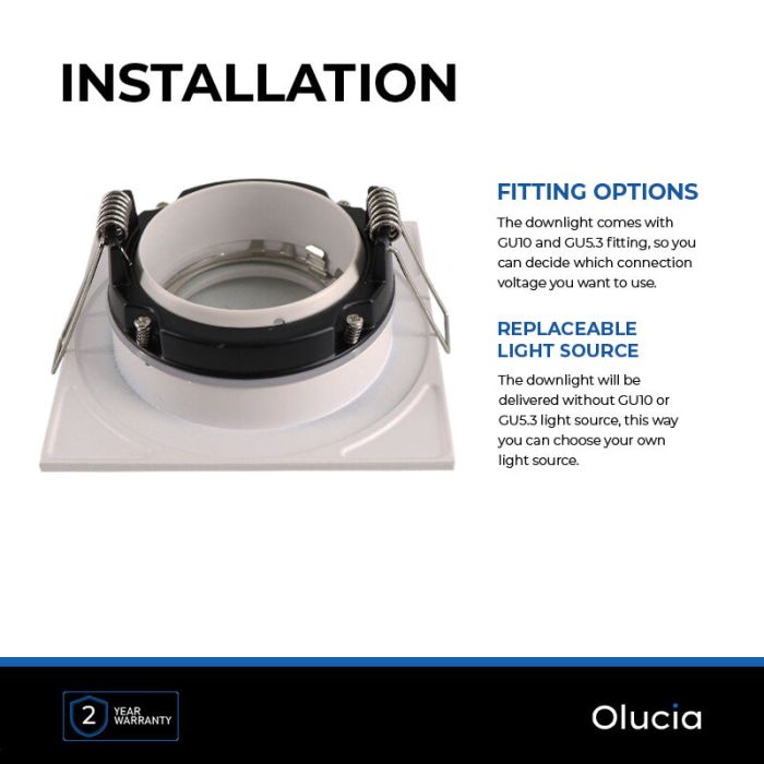 Modern bathroom recessed downlight white, Jill, IP44