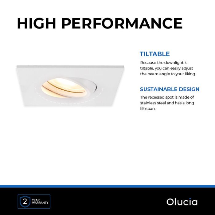 Modern bathroom recessed downlight white, Jill, IP44