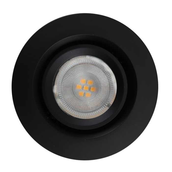 Aluminium bathroom recessed downlight black, Jorin, IP65