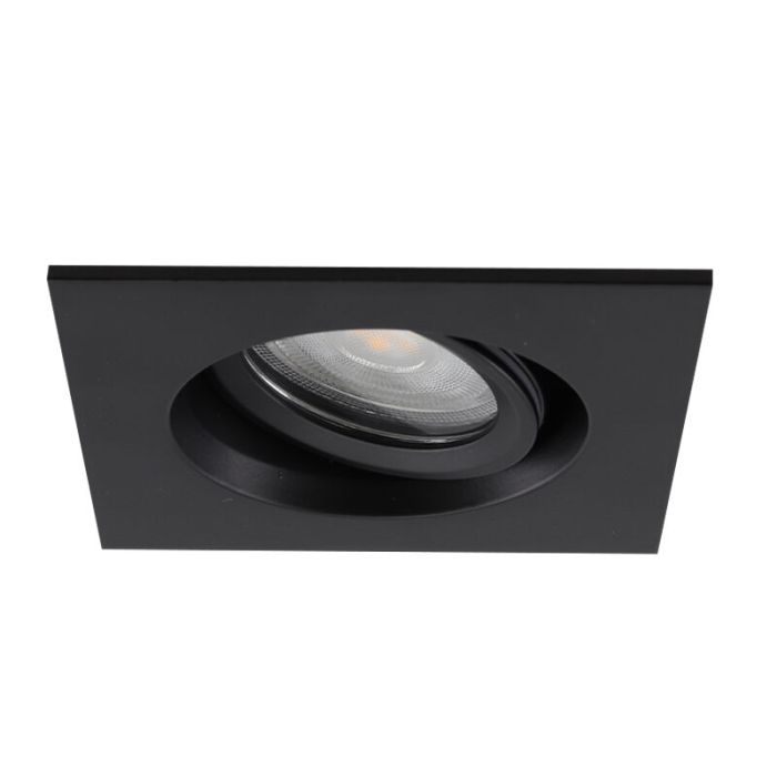 Aluminium bathroom recessed downlight black, Jorin, IP65