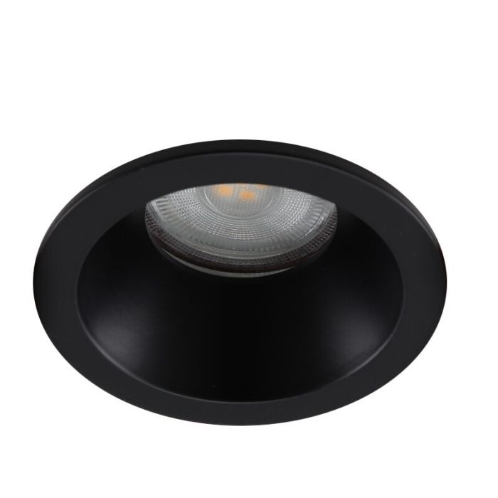 Aluminium bathroom recessed downlight black, Julien, IP65