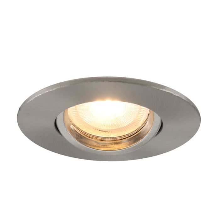 Aluminium bathroom recessed downlight nickel, Jill, IP44