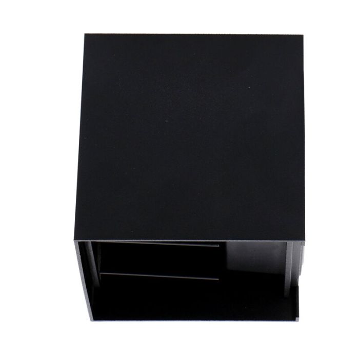 Black modern up down wall light aluminium, Dion, 7W, dim to warm LED, IP65