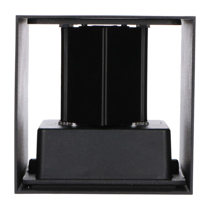 Black modern up down wall light aluminium, Dion, 7W, dim to warm LED, IP65