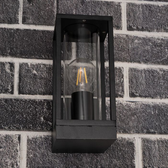 Black modern outdoor light aluminium, Nadja, IP44