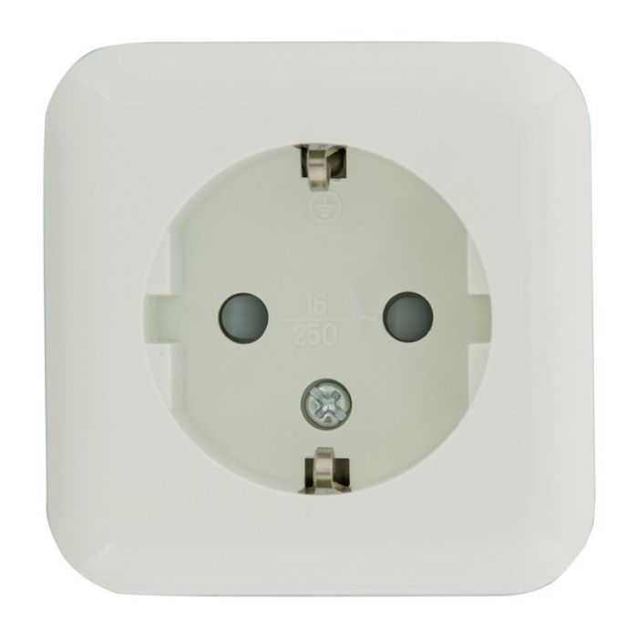 Exin Exo socket, surface-mounted, single, Schuko earth, polar white