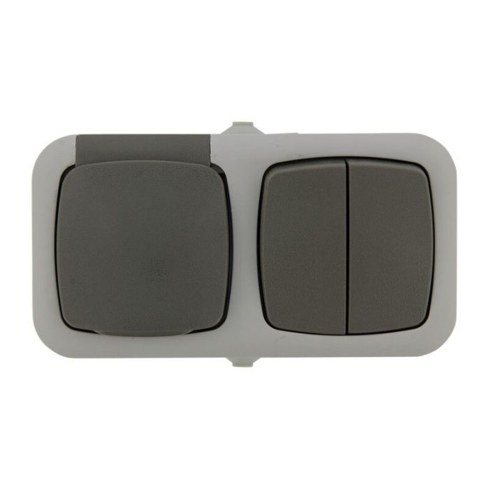 Q-Link Combination socket and switch, Splash-proof series Protective earth