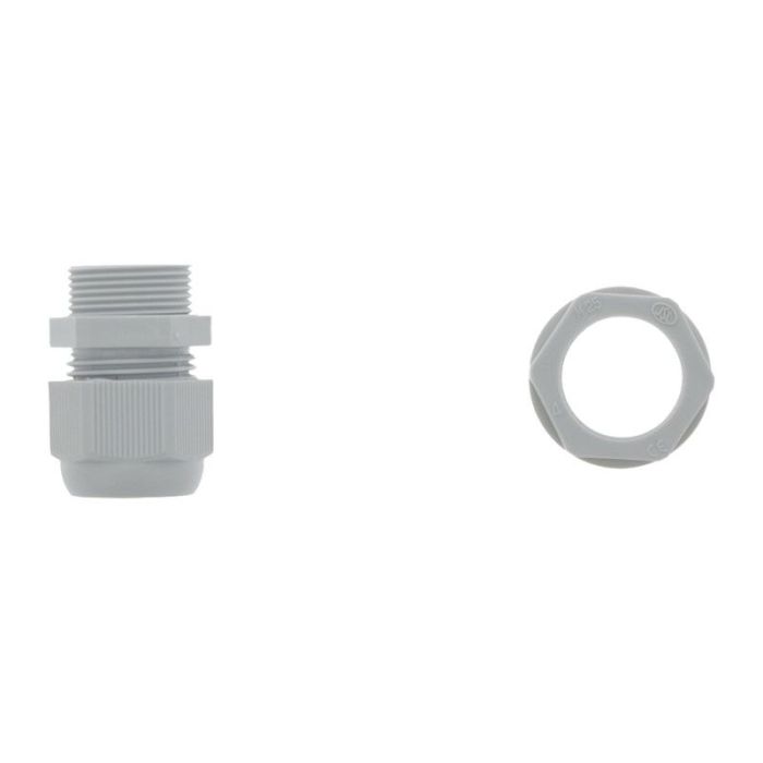 Gray cable glands M25 with nut, gray, per 3