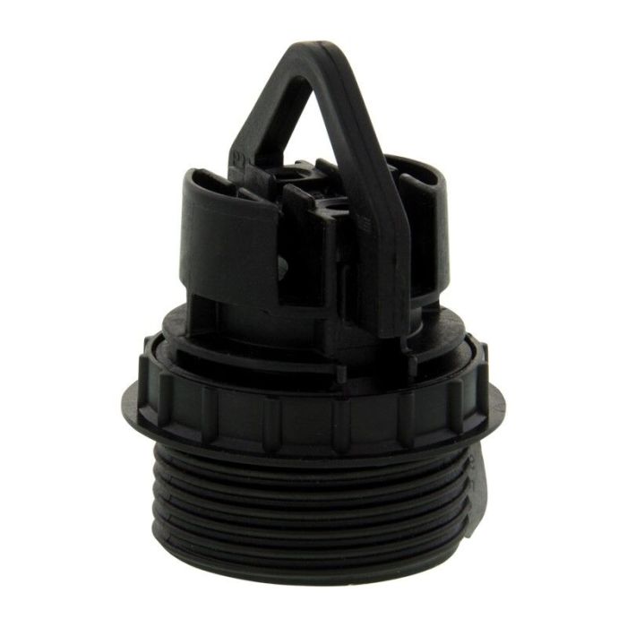Screw rim Fitting E27 with ring, Black