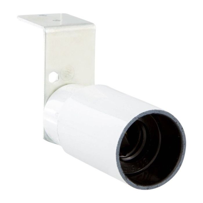 Fitting E14 with Right Angle Bracket, White