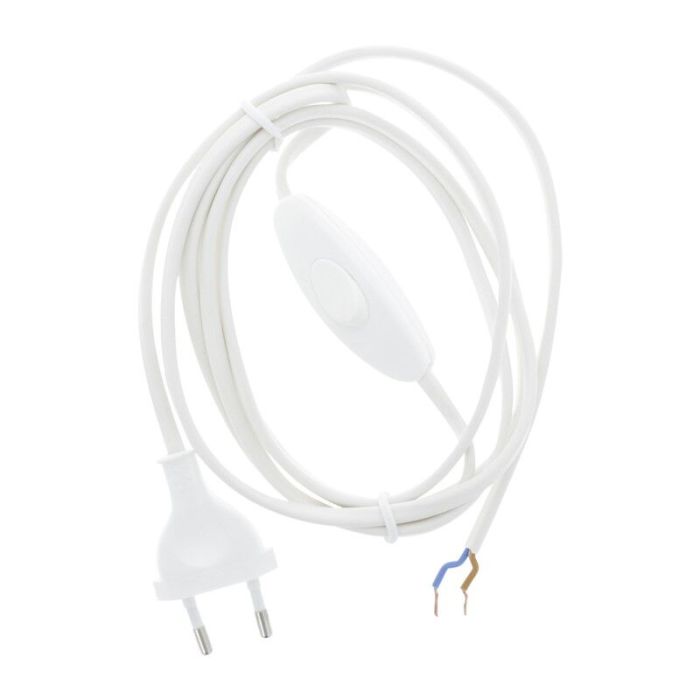 Q-Link connection cable max 1200w 2 x 0.75 mm. 1.8 m white with switch
