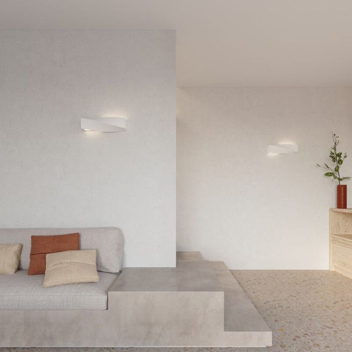 Glass up down wall light white, Annick