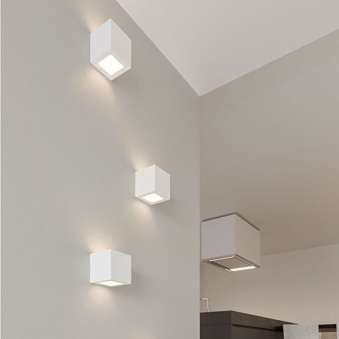 Glass up down wall light white, Caitlin