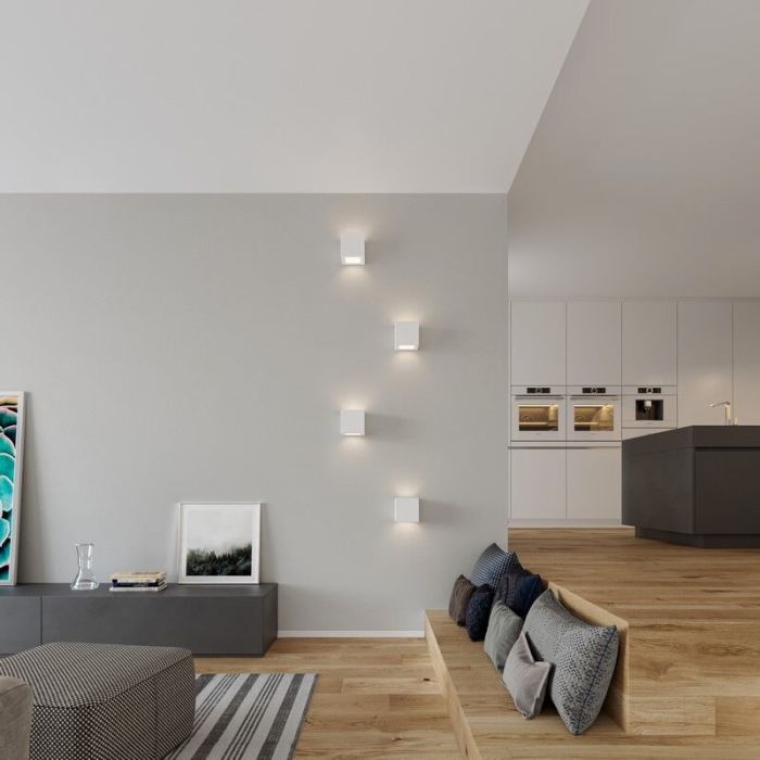 Glass up down wall light white, Caitlin