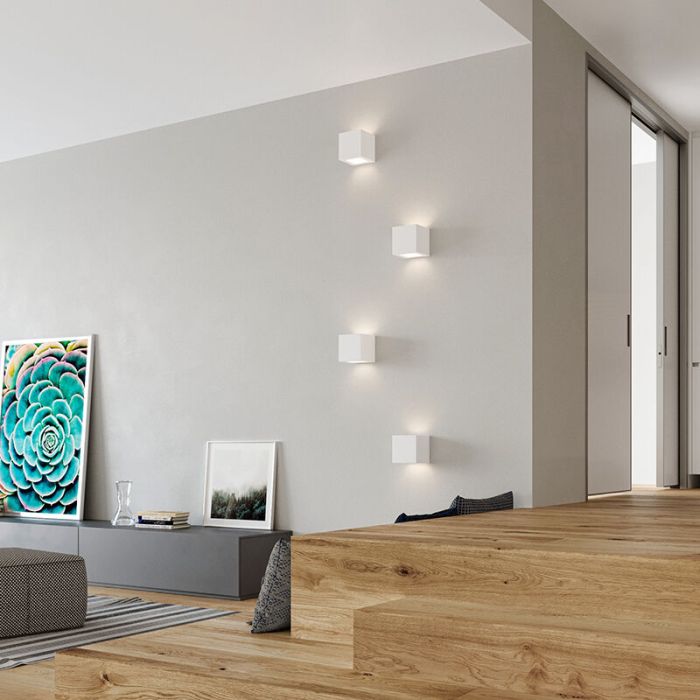 Glass up down wall light white, Caitlin