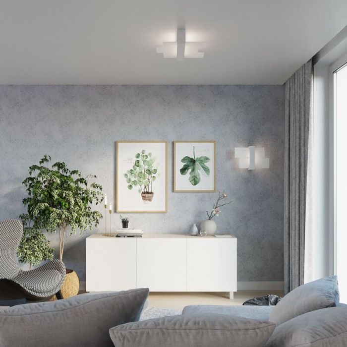 Glass ceiling light white, Fouzia