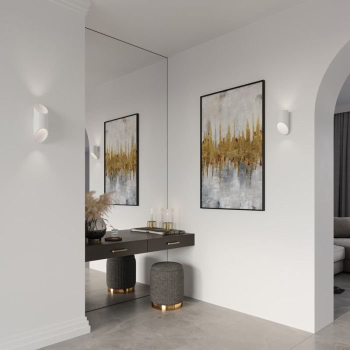 Aluminium up down wall light white, Haidar
