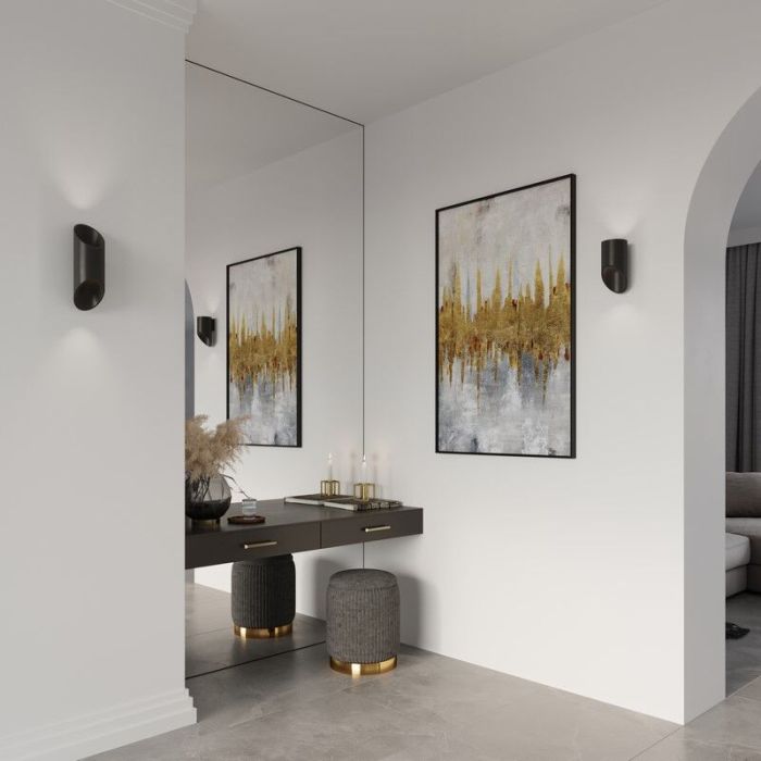 Aluminium up down wall light black, Haidar