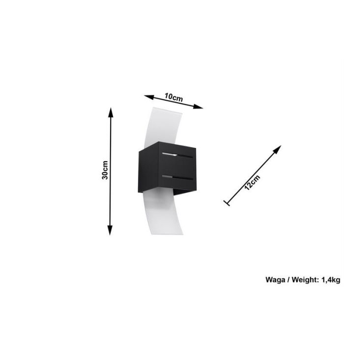 Aluminium up down wall light black, Jasmien