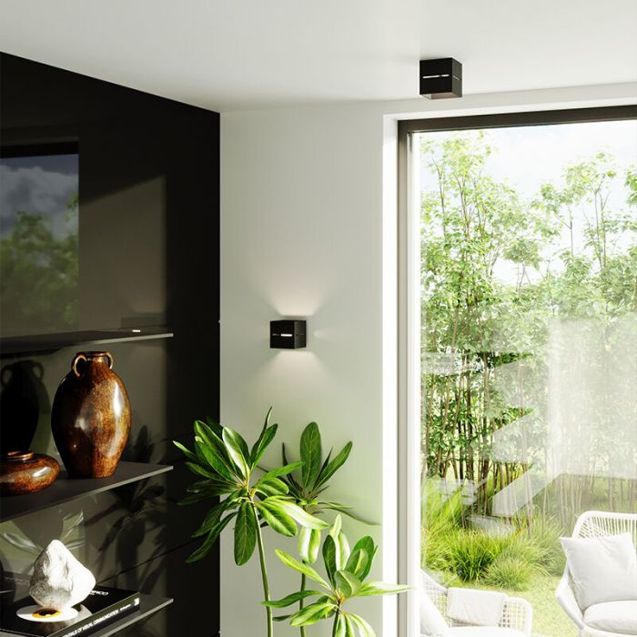 Aluminium up down wall light black, Jacky