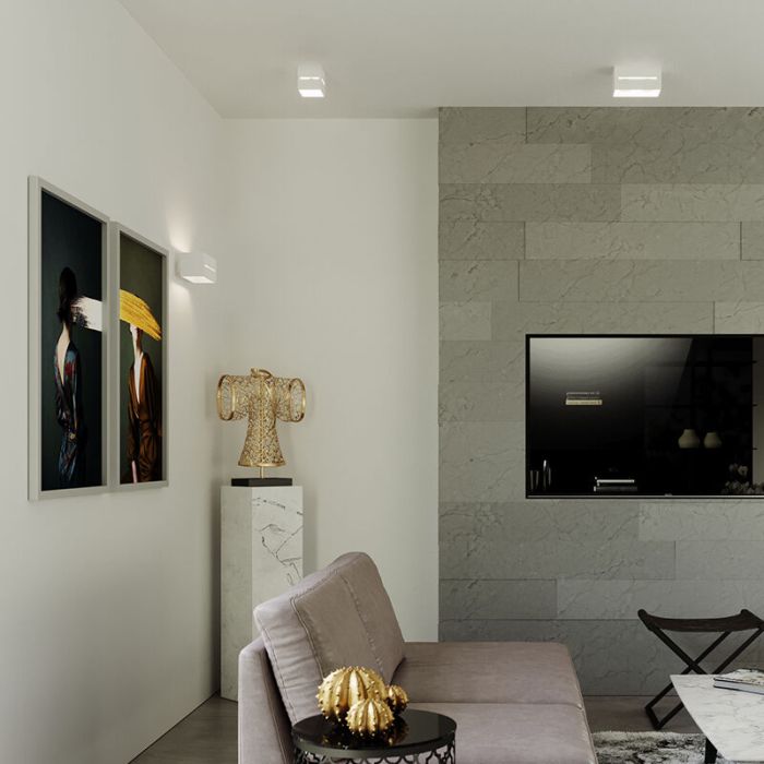 Aluminium up down wall light white, Jacky