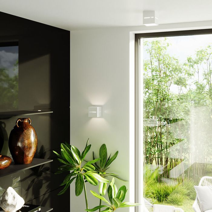 Aluminium up down wall light white, Jacky