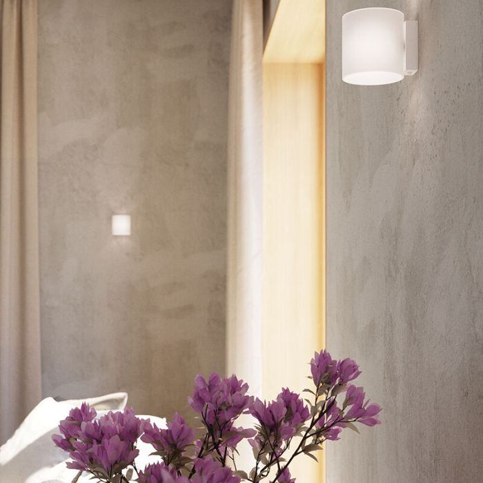 Glass up down wall light white, Jermain
