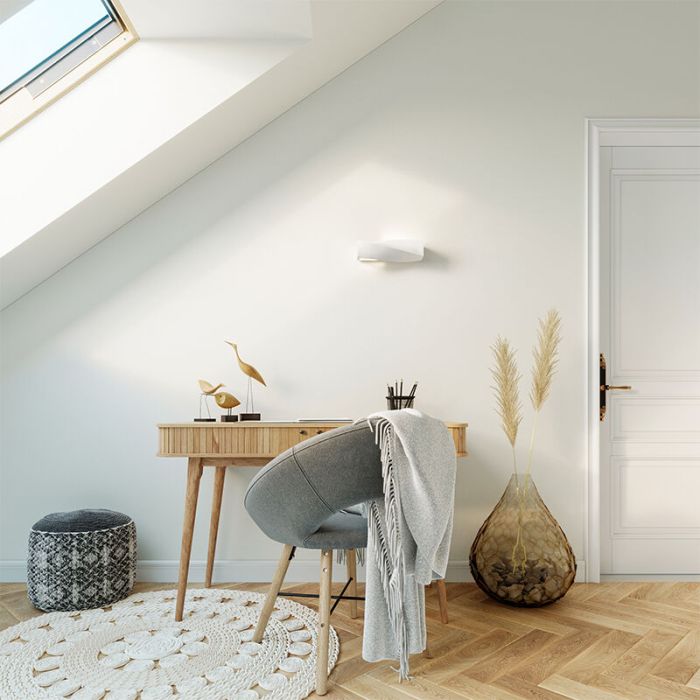 Glass up down wall light white, Annick